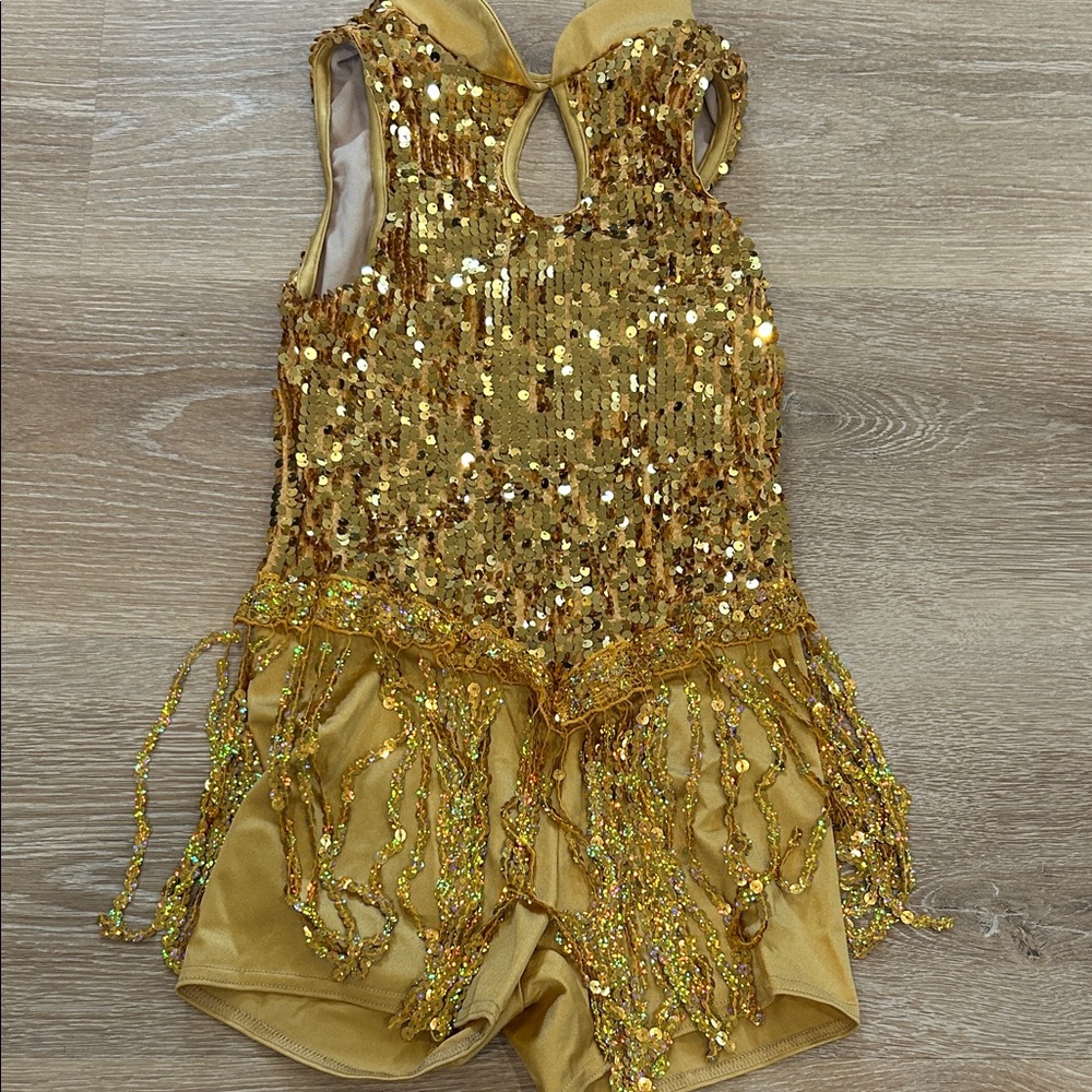 Weissman Gold Sequin Kids Dance Costume